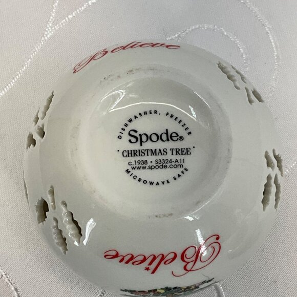 Spode Christmas Tree Believe Votive Candle Holder W/Lid S3324-A11 - Picture 5 of 8